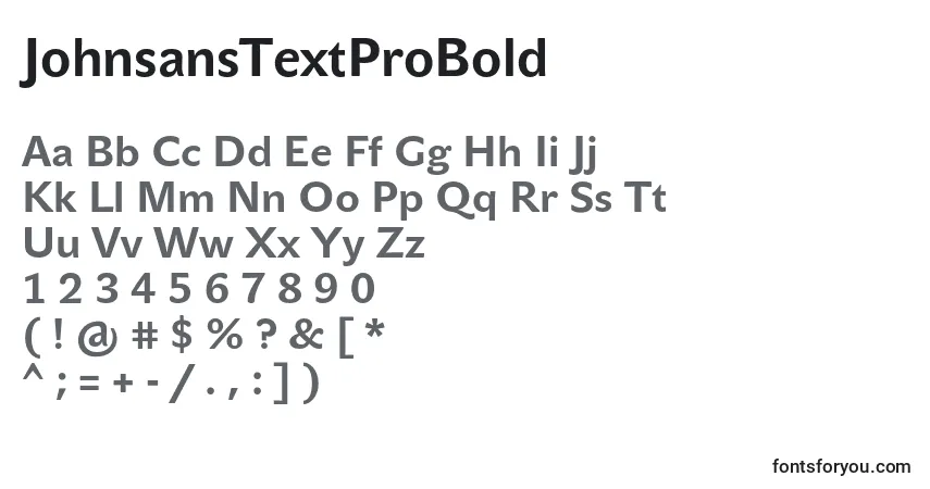 JohnsansTextProBold-fontti – aakkoset, numerot, erikoismerkit