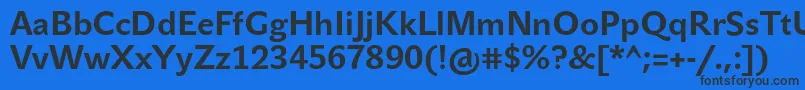 JohnsansTextProBold Font – Black Fonts on Blue Background