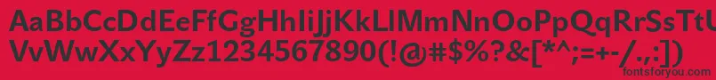 Fonte JohnsansTextProBold – fontes pretas em um fundo vermelho