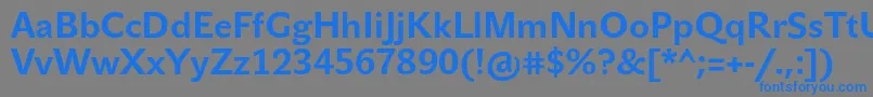 フォントJohnsansTextProBold – 灰色の背景に青い文字