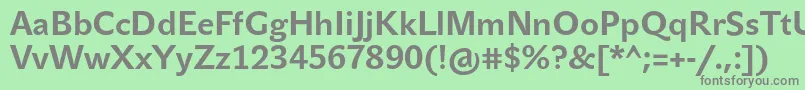 フォントJohnsansTextProBold – 緑の背景に灰色の文字