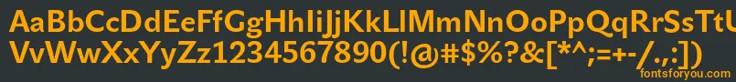 フォントJohnsansTextProBold – 黒い背景にオレンジの文字