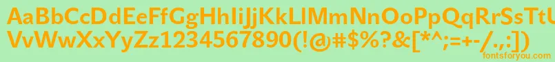 JohnsansTextProBold Font – Orange Fonts on Green Background