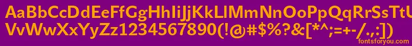 JohnsansTextProBold Font – Orange Fonts on Purple Background