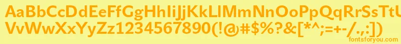 JohnsansTextProBold Font – Orange Fonts on Yellow Background