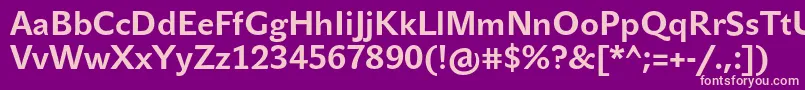 フォントJohnsansTextProBold – 紫の背景にピンクのフォント