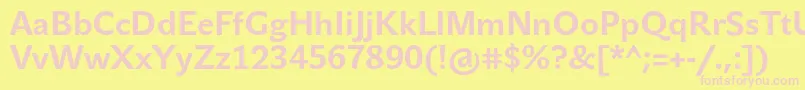 JohnsansTextProBold-fontti – vaaleanpunaiset fontit keltaisella taustalla
