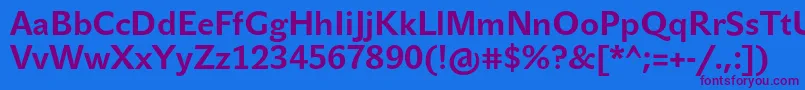 JohnsansTextProBold Font – Purple Fonts on Blue Background