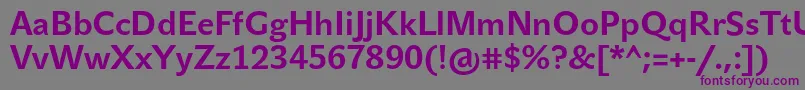 JohnsansTextProBold-Schriftart – Violette Schriften auf grauem Hintergrund