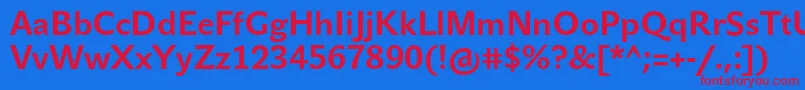 JohnsansTextProBold Font – Red Fonts on Blue Background