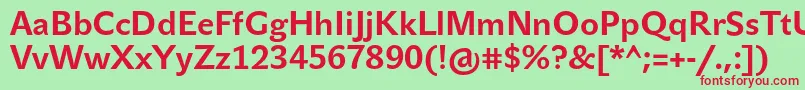 JohnsansTextProBold Font – Red Fonts on Green Background