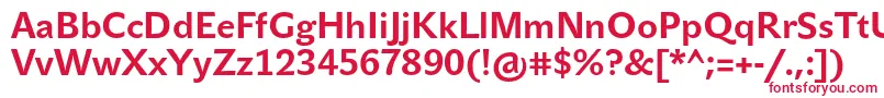 フォントJohnsansTextProBold – 白い背景に赤い文字