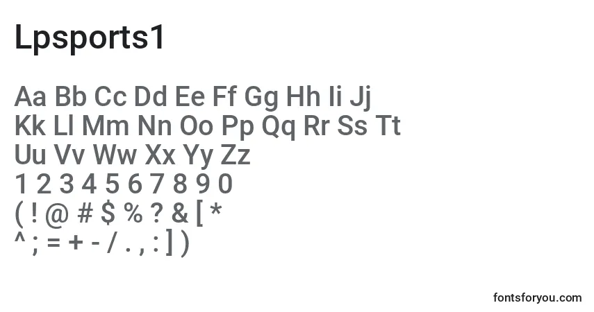 Fuente Lpsports1 - alfabeto, números, caracteres especiales