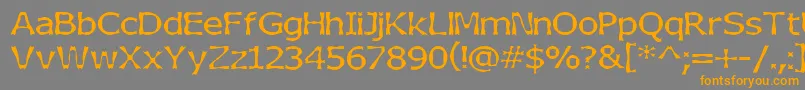 フォントBoneribbon – オレンジの文字は灰色の背景にあります。