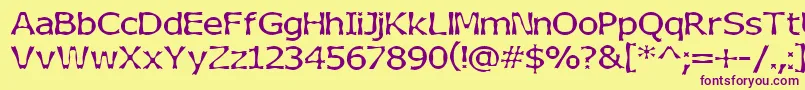 Boneribbon Font – Purple Fonts on Yellow Background