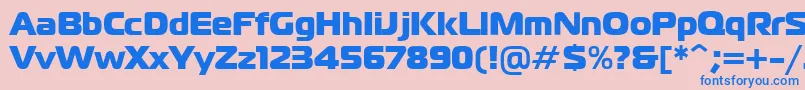フォントFt40Roman – ピンクの背景に青い文字