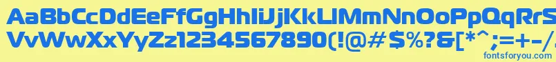 Ft40Roman Font – Blue Fonts on Yellow Background