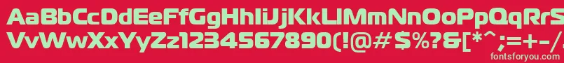 フォントFt40Roman – 赤い背景に緑の文字