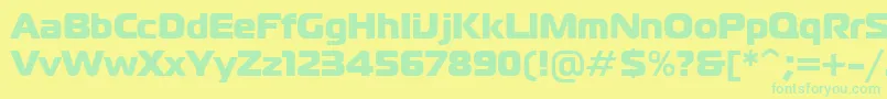 フォントFt40Roman – 黄色い背景に緑の文字