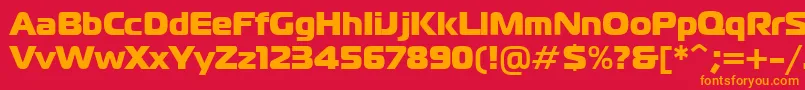 Ft40Roman-Schriftart – Orangefarbene Schriften auf rotem Hintergrund