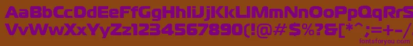 Ft40Roman-fontti – violetit fontit ruskealla taustalla