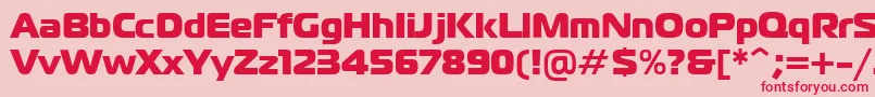フォントFt40Roman – ピンクの背景に赤い文字