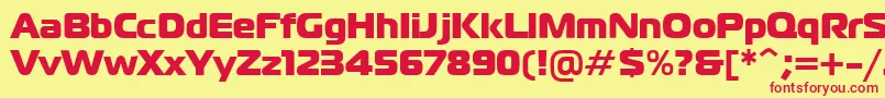 Ft40Roman Font – Red Fonts on Yellow Background