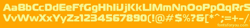 フォントFt40Roman – オレンジの背景に黄色の文字