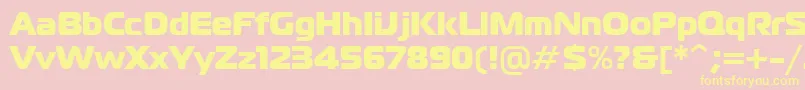 Ft40Roman Font – Yellow Fonts on Pink Background