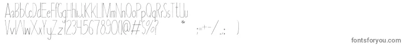 Asbah-fontti – harmaat kirjasimet valkoisella taustalla