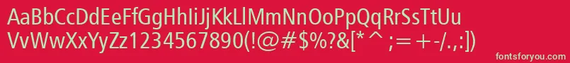 Humanist777CondensedBt Font – Green Fonts on Red Background