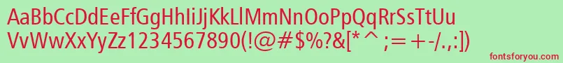 Humanist777CondensedBt Font – Red Fonts on Green Background
