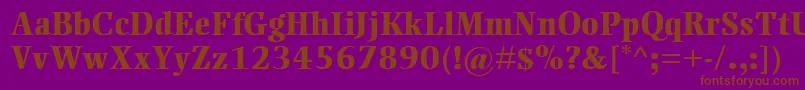 EllingtonMtExtraBold-Schriftart – Braune Schriften auf violettem Hintergrund