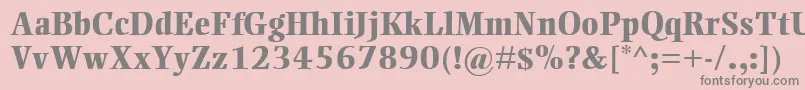 フォントEllingtonMtExtraBold – ピンクの背景に灰色の文字