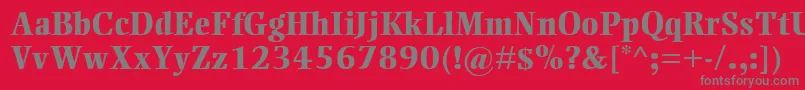 EllingtonMtExtraBold Font – Gray Fonts on Red Background