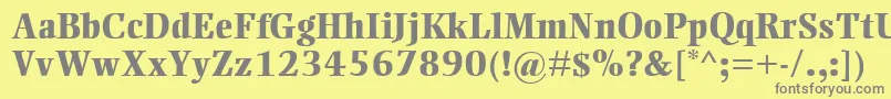 フォントEllingtonMtExtraBold – 黄色の背景に灰色の文字