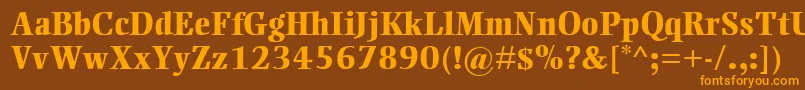 フォントEllingtonMtExtraBold – オレンジ色の文字が茶色の背景にあります。