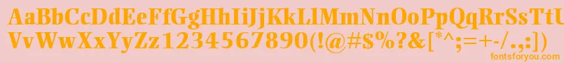 EllingtonMtExtraBold-fontti – oranssit fontit vaaleanpunaisella taustalla