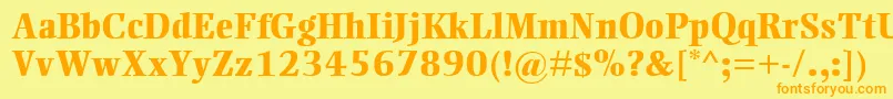 フォントEllingtonMtExtraBold – オレンジの文字が黄色の背景にあります。