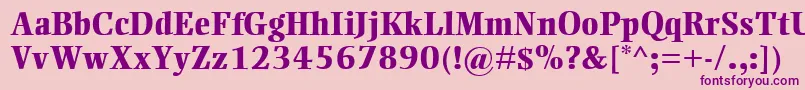 EllingtonMtExtraBold-fontti – violetit fontit vaaleanpunaisella taustalla