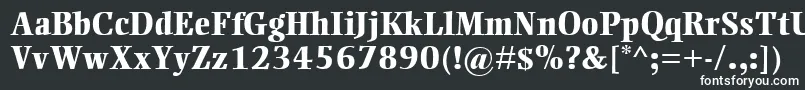 EllingtonMtExtraBold-fontti – valkoiset fontit mustalla taustalla
