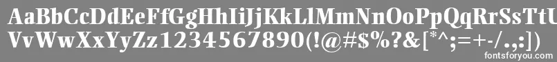 EllingtonMtExtraBold-fontti – valkoiset fontit harmaalla taustalla