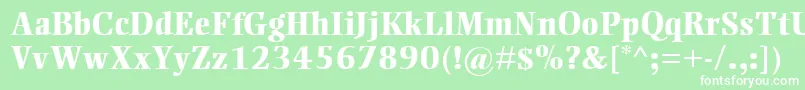 フォントEllingtonMtExtraBold – 緑の背景に白い文字