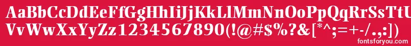フォントEllingtonMtExtraBold – 赤い背景に白い文字