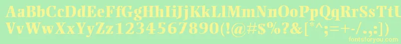 EllingtonMtExtraBold Font – Yellow Fonts on Green Background