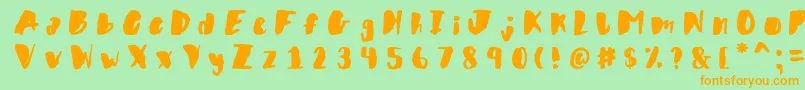 Wildflower Font – Orange Fonts on Green Background