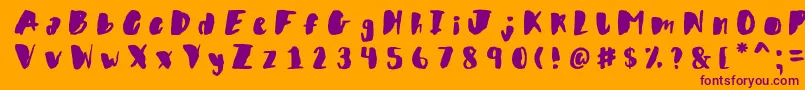 Wildflower Font – Purple Fonts on Orange Background