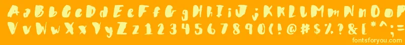 Wildflower Font – Yellow Fonts on Orange Background