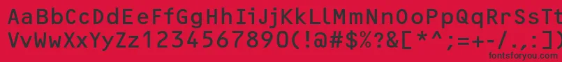 Шрифт OcrfRegularc – чёрные шрифты на красном фоне