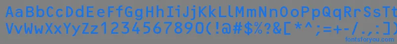 フォントOcrfRegularc – 灰色の背景に青い文字